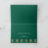 Modern Green Snowflake  Wood Corporate Feestdagen Kaart (Binnen)