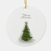 Modern Green Spiral Christmas Tree Ceramic ornamen Keramisch Ornament (Voorkant)