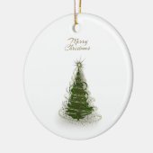 Modern Green Spiral Christmas Tree ,round ornament (Links)