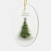 Modern Green Spiral Christmas Tree ,round ornament (Links)