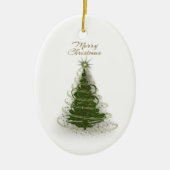 Modern Green Spiral Christmas Tree ,round ornament (Voorkant)
