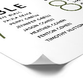 Modern Green Stripe Seating Chart Wedding Poster (Hoek)