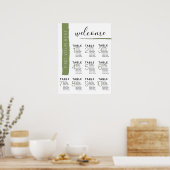 Modern Green Stripe Seating Chart Wedding Poster (Keuken)