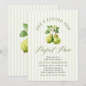 Modern Green Stripes Perfect Pair Vrijgezellenfees Kaart (Voorkant / Achterkant)