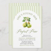 Modern Green Stripes Perfect Pear Vrijgezellenfees Kaart (Voorkant / Achterkant)