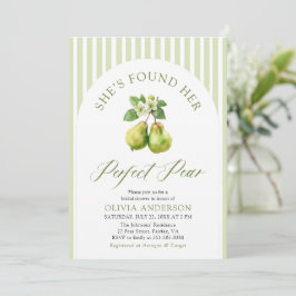 Modern Green Stripes Perfect Pear Vrijgezellenfees Kaart