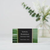 Modern Green Stripes Visitekaartje (Staand voorkant)