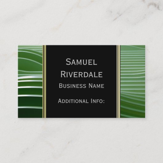 Modern Green Stripes Visitekaartje (Voorkant)
