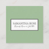 Modern Green Succulent Greenery Waterverf Vierkante Visitekaartje (Achterkant)