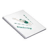 Modern Green Swimmer Illustration Swimming Theme Notitieboek (Rechterzijde)