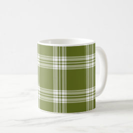 Modern Green Tartan Pset Coffee Mok