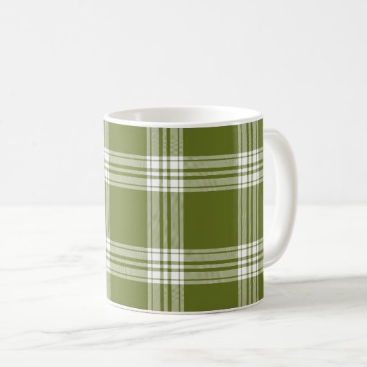 Modern Green Tartan Pset Coffee Mok (Voorkant rechts)