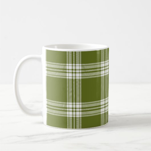 Modern Green Tartan Pset Coffee Mok (Links)