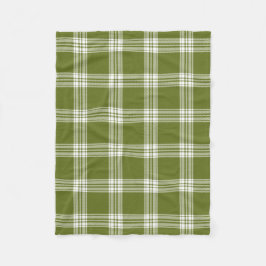 Modern Green Tartan Pset Fleece Blanket