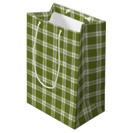 Modern Green Tartan Pset Gift Bag Medium Cadeauzakje