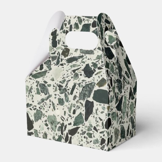 Modern Green Terrazzo Bedankdoosjes (Achterkant)