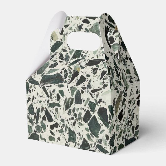 Modern Green Terrazzo Bedankdoosjes (Voorkant Zijde)