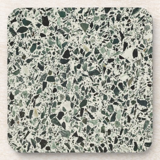 Modern Green Terrazzo Bier Onderzetter (Voorkant)
