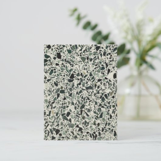 Modern Green Terrazzo Briefkaart (Staand voorkant)