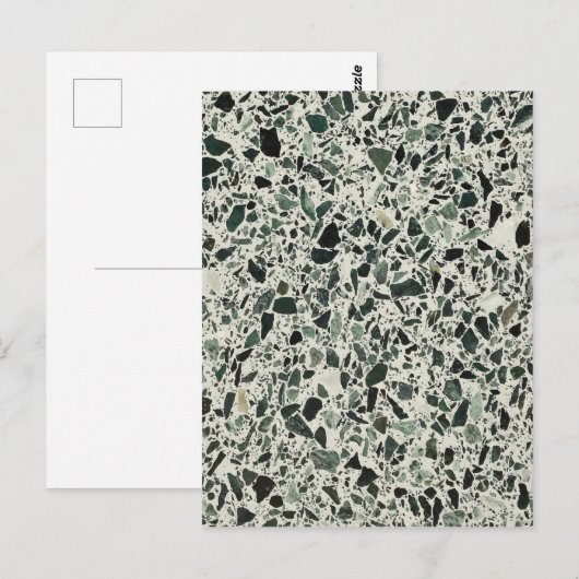 Modern Green Terrazzo Briefkaart (Voorkant / Achterkant)