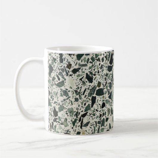 Modern Green Terrazzo Koffiemok (Links)