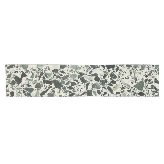 Modern Green Terrazzo Korte Tafelloper (Horizontaal)