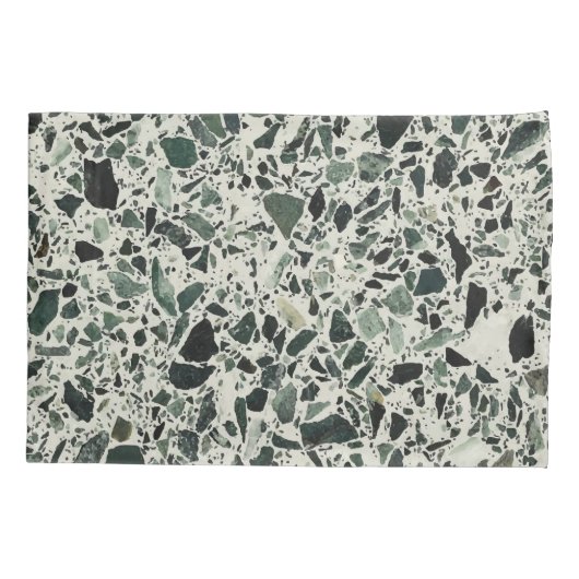 Modern Green Terrazzo Kussensloop (Achterkant)