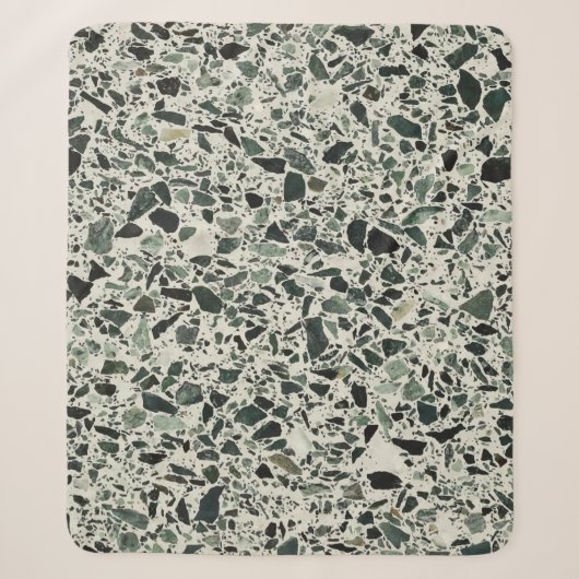 Modern Green Terrazzo Sherpa Deken (Voorkant)