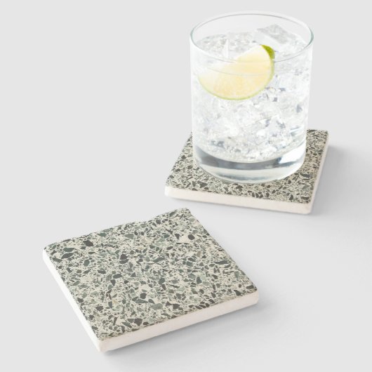 Modern Green Terrazzo Stenen Onderzetter (Zijkant)