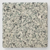 Modern Green Terrazzo Stenen Onderzetter (Voorkant)