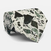 Modern Green Terrazzo Stropdas (Opgerold)