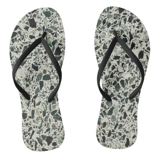 Modern Green Terrazzo Teenslippers (Voetbed)