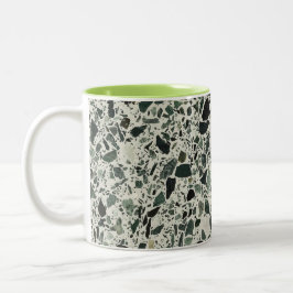 Modern Green Terrazzo Tweekleurige Koffiemok