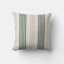 Modern Green Ticking Stripe Linen Texture