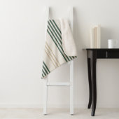 Modern Green Ticking Stripe Linen Texture Sherpa Deken (In situ)