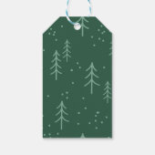 Modern Green Tree Family Photo Holiday Cadeaulabel (Achterkant)