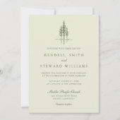 Modern Green Tree Forest rustieke bruiloft uitnodi Kaart (Voorkant)