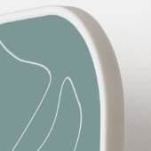 Modern Green Tropical Leaf Line Drawing Name Pickleball Paddle (Links Detail)