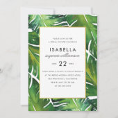 Modern Green Tropical Leaves Vrijgezellenfeest Kaart (Voorkant)