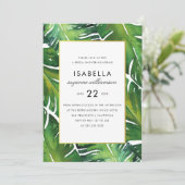 Modern Green Tropical Leaves Vrijgezellenfeest Kaart (Staand voorkant)