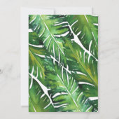 Modern Green Tropical Leaves Vrijgezellenfeest Kaart (Achterkant)