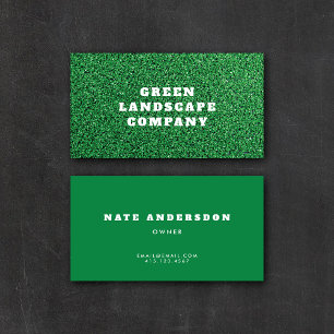 Modern Green Turf Installer Landscaper Gardener Visitekaartje