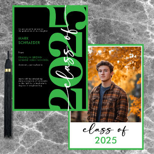 Modern Green Typography Afstuderen aangekondigd Kaart