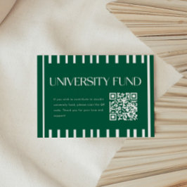 Modern Green University Fund QR Code Graduation Informatiekaartje