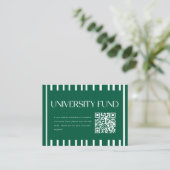 Modern Green University Fund QR Code Graduation Informatiekaartje (Staand voorkant)
