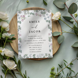 Modern Green Watercolor Eucalyptus Wedding Kaart