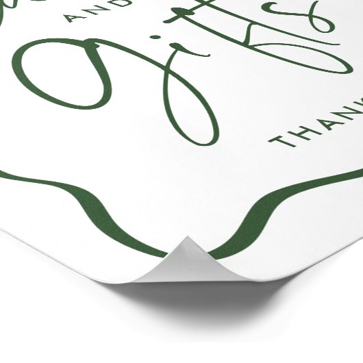 Modern Green Wavy Afstuderen Kaarten en geschenken Poster (Hoek)