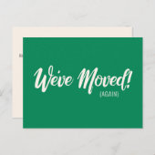 Modern Green We hebben nieuwe bewegende aankondigi Briefkaart (Voorkant / Achterkant)