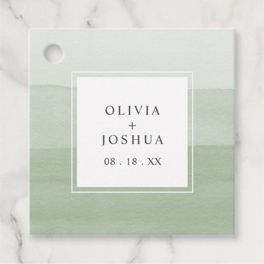 Modern Green Wedding Bedankjes Labels (Voorkant)