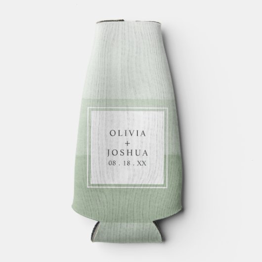 Modern Green Wedding Flesjeskoeler (Voorkant)